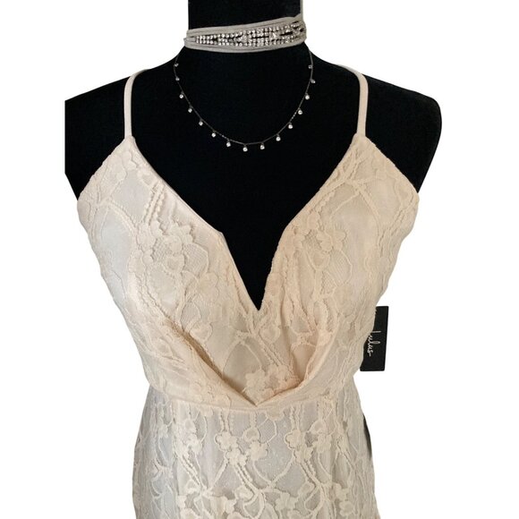 Lulus Cream Ruffled Lace-Up Mini Dress NWT Varies - Picture 5 of 9
